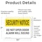 Signmission Do Not Open Door Alarm Will Sound OSHA Security Notice Sign, Vinyl Decal, 10in W x 7in L, 2PK OS-2PACK-SN-D-710-L-11520 - alternate 4